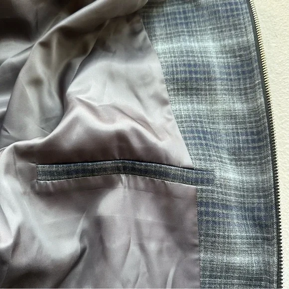 WAO Bomber Jacket Plaid Black and Gray Women's Sz Medium - Picture 9 of 16